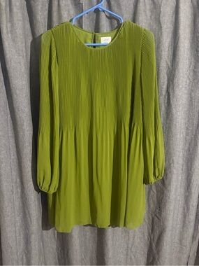 Wilfred Olive Green Pleated Shell Top